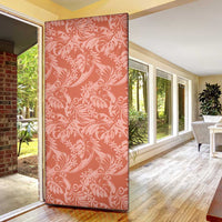 Tahiti Puatou Tiare Floral Door Cover Monstera Palm Tropical Leaves - Polynesian Pride