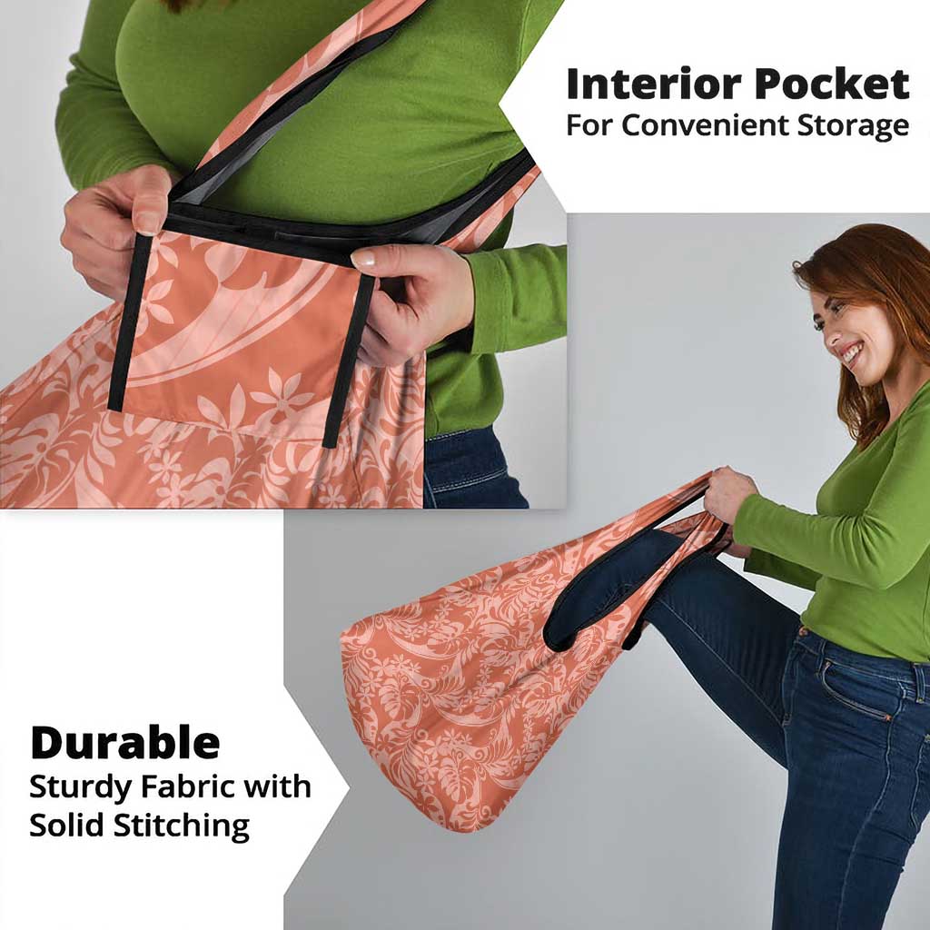 Tahiti Puatou Tiare Floral Grocery Bag Monstera Palm Tropical Leaves - Polynesian Pride