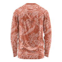 Tahiti Puatou Tiare Floral Long Sleeve Shirt Monstera Palm Tropical Leaves - Polynesian Pride