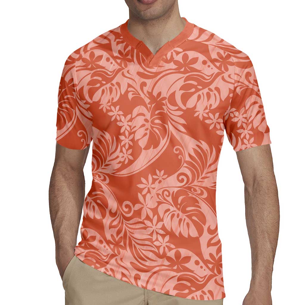 Tahiti Puatou Tiare Floral Rugby Jersey Monstera Palm Tropical Leaves - Polynesian Pride