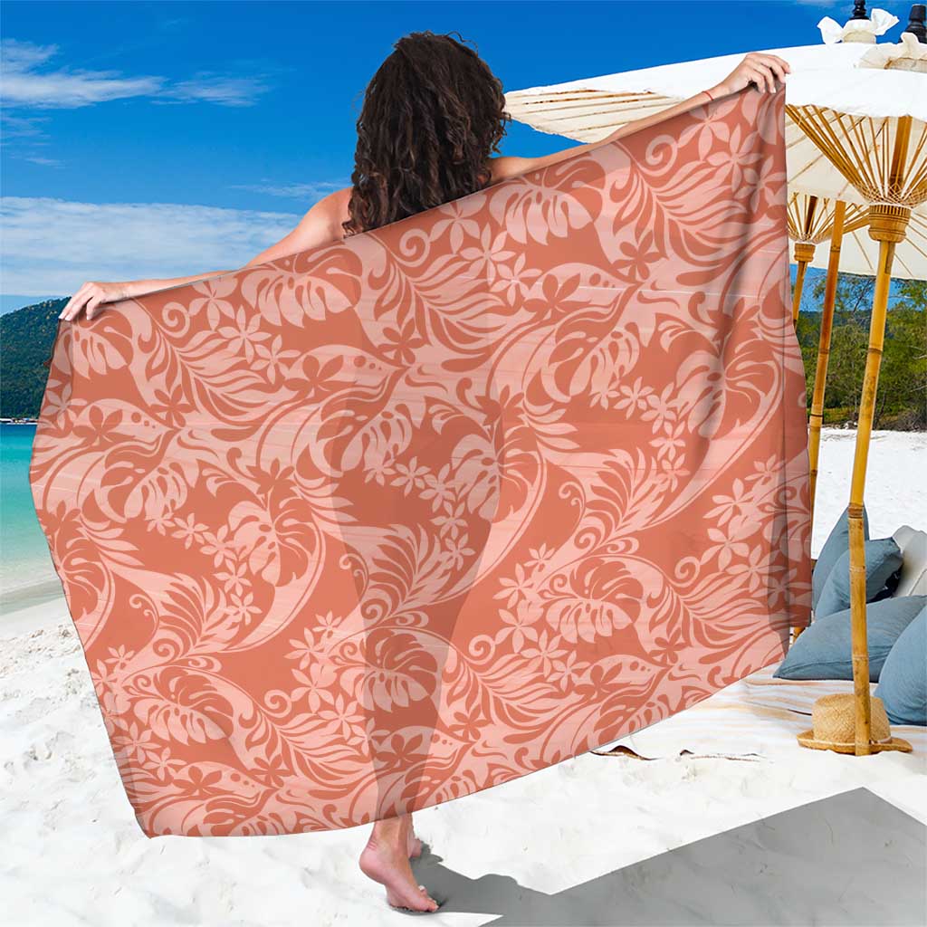 Tahiti Puatou Tiare Floral Sarong Monstera Palm Tropical Leaves - Polynesian Pride