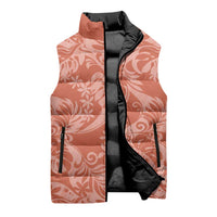 Tahiti Puatou Tiare Floral Sleeveless Puffer Jacket Monstera Palm Tropical Leaves - Polynesian Pride