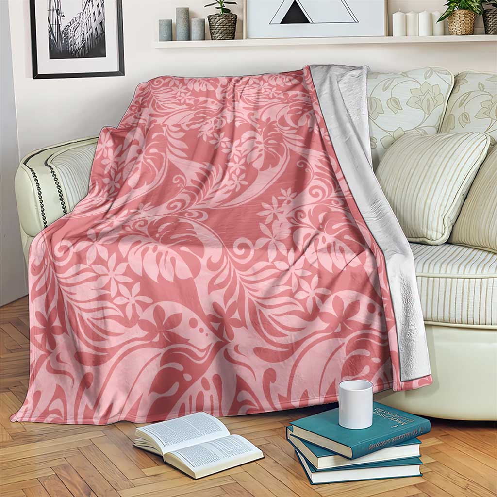 Tahiti Tarona Tiare Floral Blanket Monstera Palm Tropical Leaves - Polynesian Pride