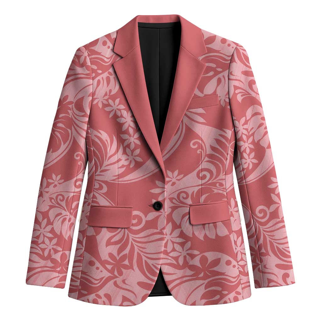 Tahiti Tarona Tiare Floral Blazer Monstera Palm Tropical Leaves - Polynesian Pride