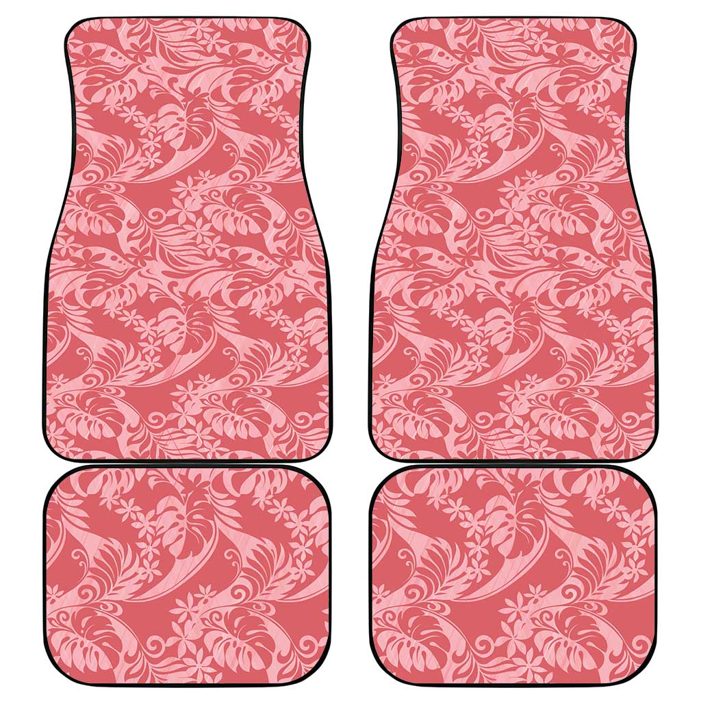 Tahiti Tarona Tiare Floral Car Mats Monstera Palm Tropical Leaves - Polynesian Pride