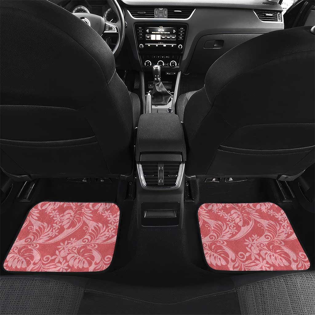 Tahiti Tarona Tiare Floral Car Mats Monstera Palm Tropical Leaves - Polynesian Pride