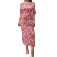 Tahiti Tarona Tiare Floral Family Matching Puletasi and Hawaiian Shirt Monstera Palm Tropical Leaves - Polynesian Pride