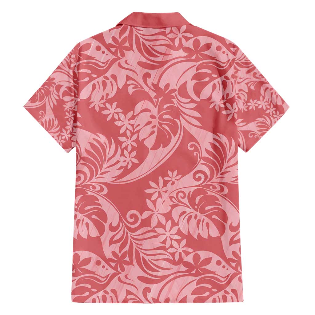Tahiti Tarona Tiare Floral Family Matching Short Sleeve Bodycon Dress and Hawaiian Shirt Monstera Palm Tropical Leaves - Polynesian Pride