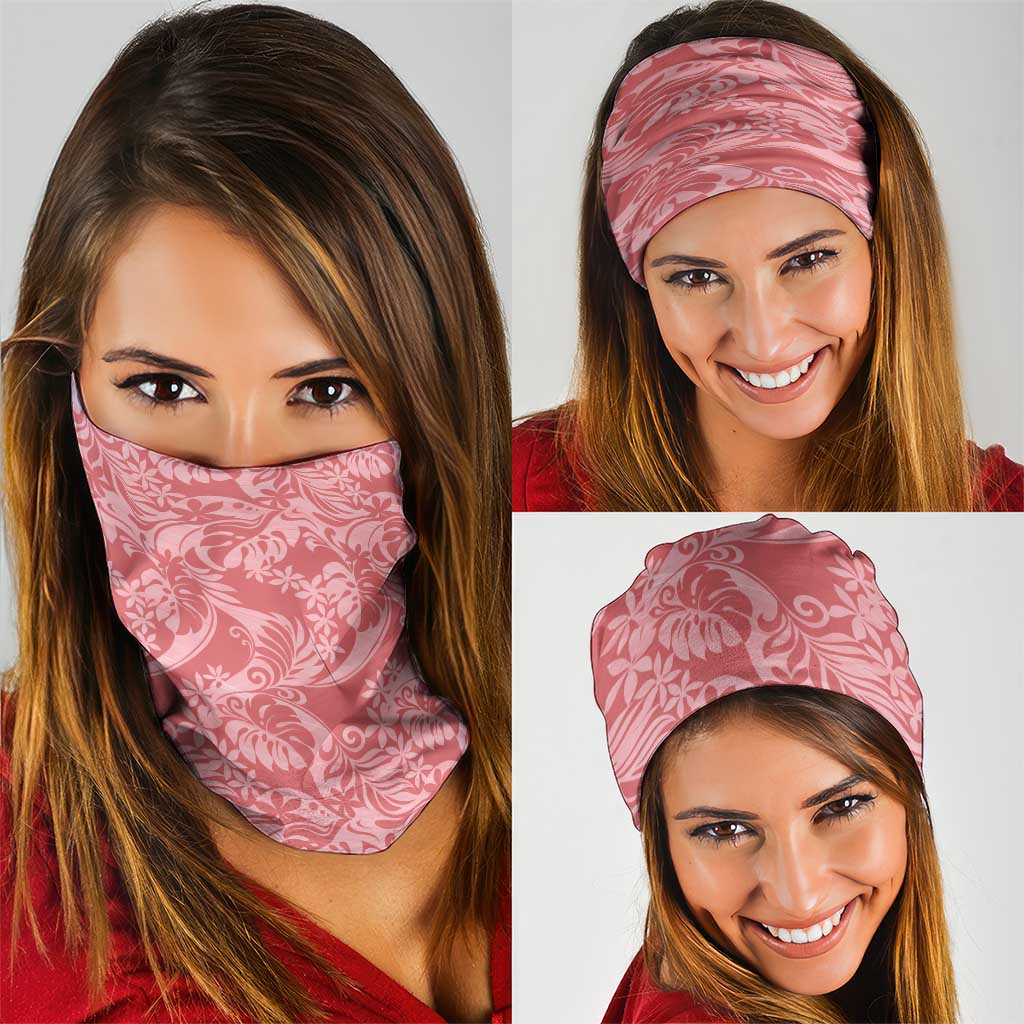Tahiti Tarona Tiare Floral Neck Gaiter Monstera Palm Tropical Leaves - Polynesian Pride