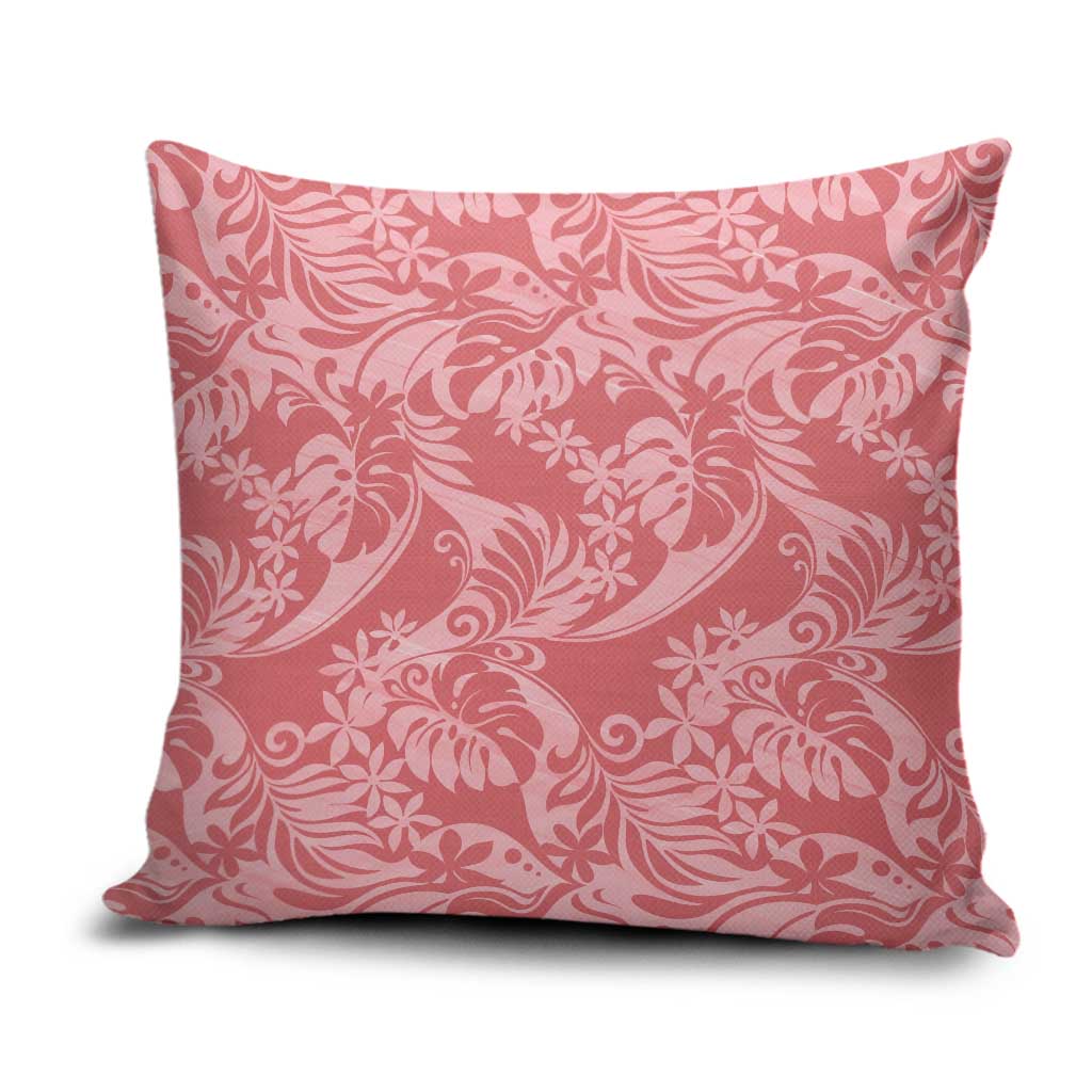 Tahiti Tarona Tiare Floral Pillow Cover Monstera Palm Tropical Leaves - Polynesian Pride