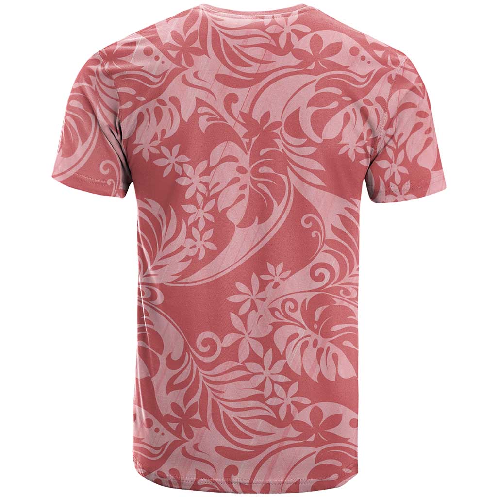 Tahiti Tarona Tiare Floral T Shirt Monstera Palm Tropical Leaves - Polynesian Pride