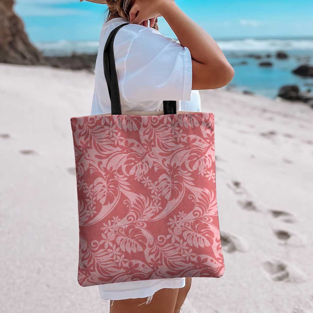 Tahiti Tarona Tiare Floral Tote Bag Monstera Palm Tropical Leaves - Polynesian Pride