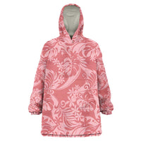Tahiti Tarona Tiare Floral Wearable Blanket Hoodie Monstera Palm Tropical Leaves - Polynesian Pride