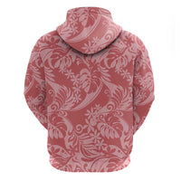 Tahiti Tarona Tiare Floral Zip Hoodie Monstera Palm Tropical Leaves - Polynesian Pride