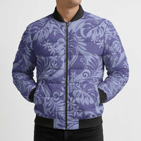 Tahiti Vareau Tiare Floral Bomber Puffer Jacket Monstera Palm Tropical Leaves - Polynesian Pride