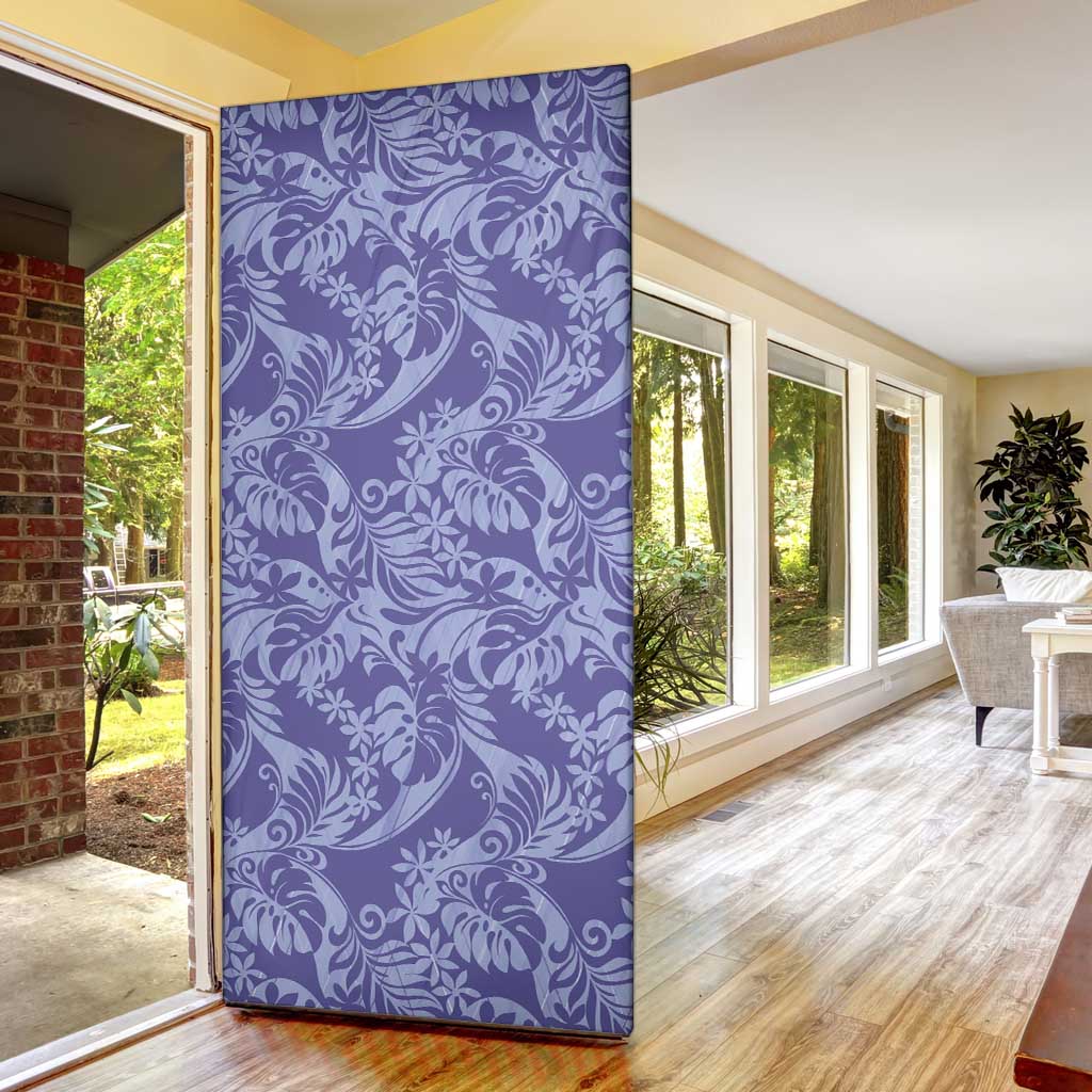 Tahiti Vareau Tiare Floral Door Cover Monstera Palm Tropical Leaves - Polynesian Pride