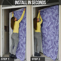 Tahiti Vareau Tiare Floral Door Cover Monstera Palm Tropical Leaves - Polynesian Pride