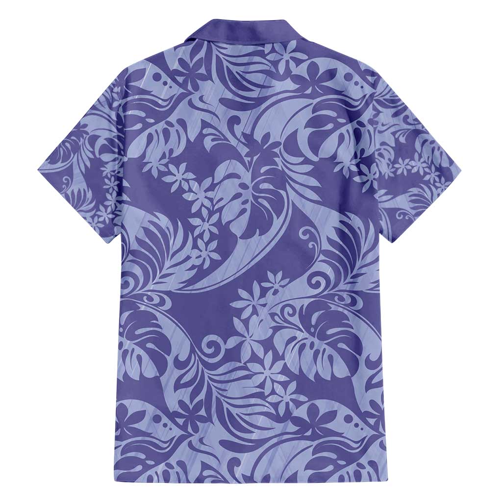Tahiti Vareau Tiare Floral Family Matching Puletasi and Hawaiian Shirt Monstera Palm Tropical Leaves - Polynesian Pride
