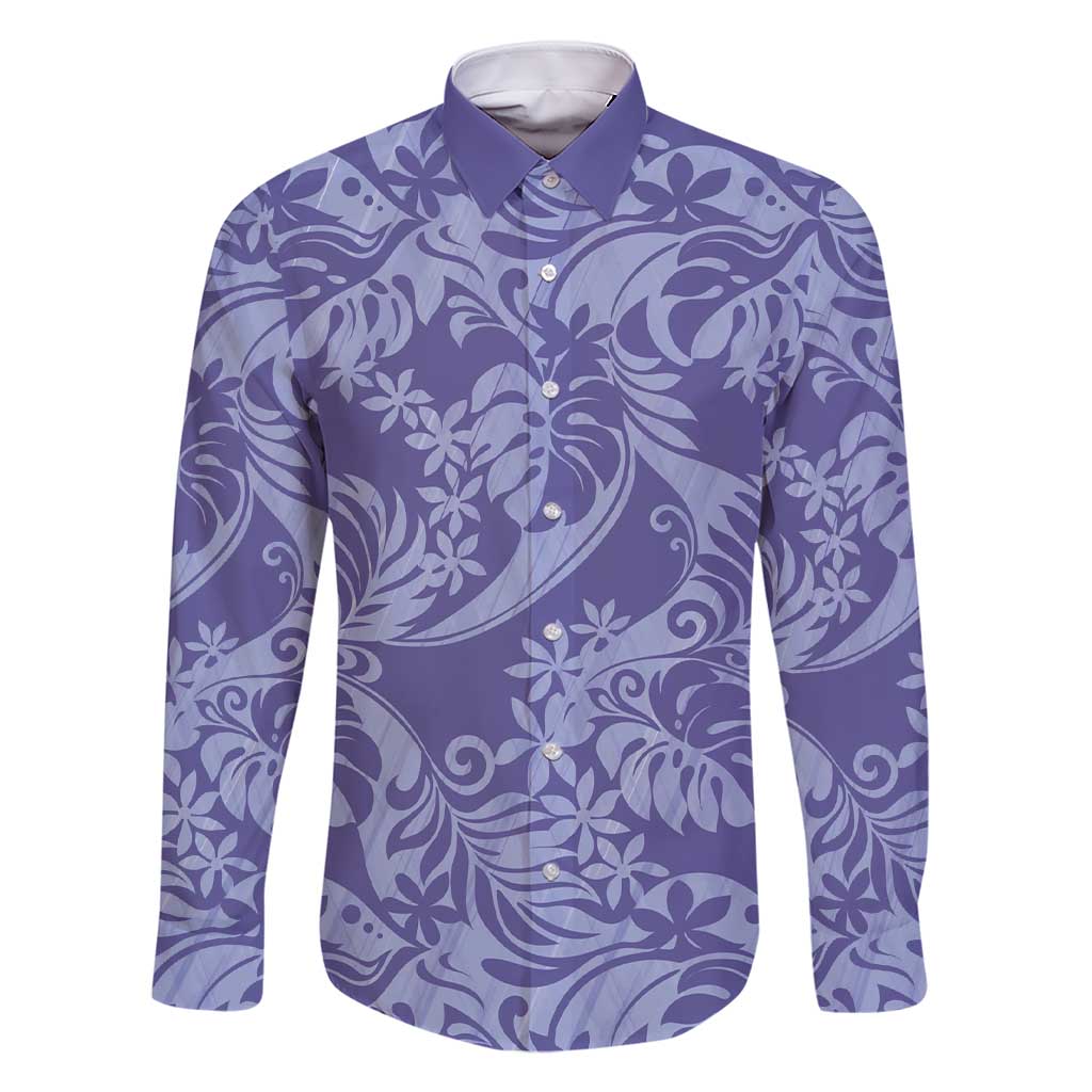 Tahiti Vareau Tiare Floral Family Matching Short Sleeve Bodycon Dress and Hawaiian Shirt Monstera Palm Tropical Leaves - Polynesian Pride