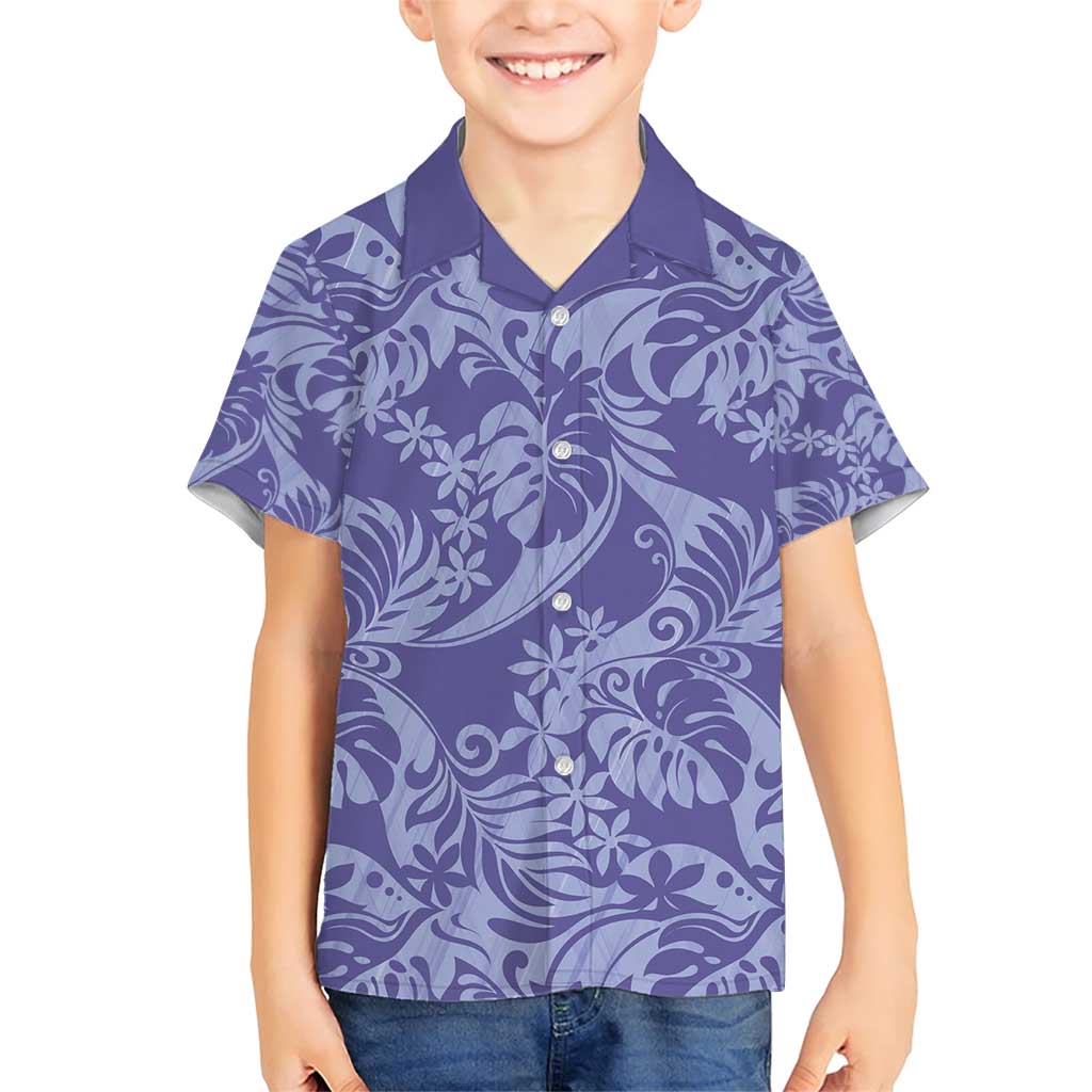 Tahiti Vareau Tiare Floral Family Matching Short Sleeve Bodycon Dress and Hawaiian Shirt Monstera Palm Tropical Leaves - Polynesian Pride