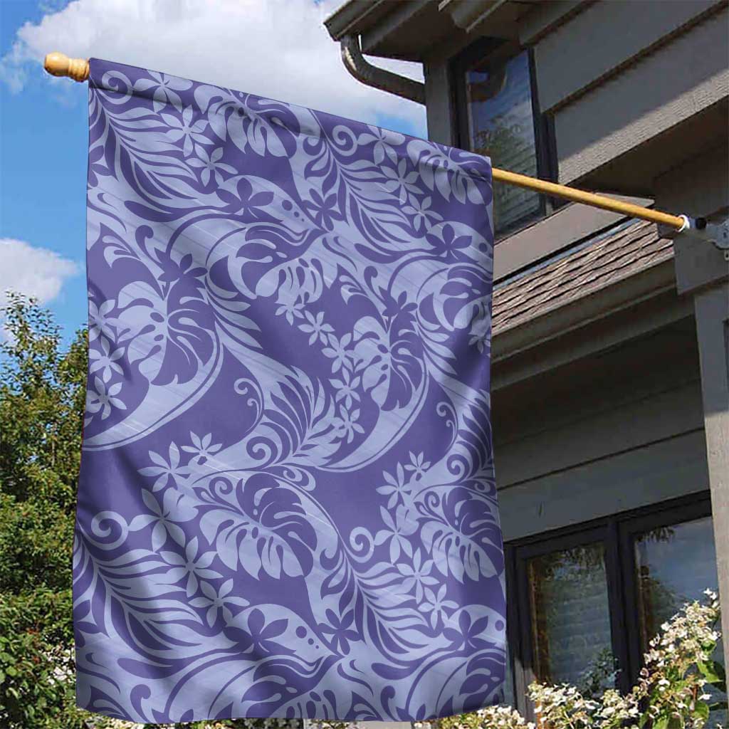 Tahiti Vareau Tiare Floral Garden Flag Monstera Palm Tropical Leaves - Polynesian Pride