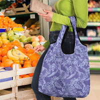 Tahiti Vareau Tiare Floral Grocery Bag Monstera Palm Tropical Leaves - Polynesian Pride