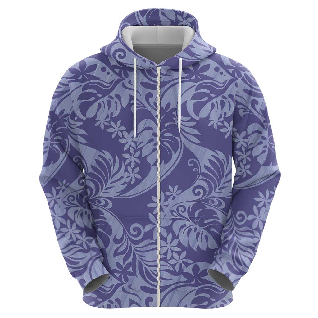 Tahiti Vareau Tiare Floral Hoodie Monstera Palm Tropical Leaves - Polynesian Pride