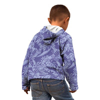 Tahiti Vareau Tiare Floral Kid Hoodie Monstera Palm Tropical Leaves - Polynesian Pride