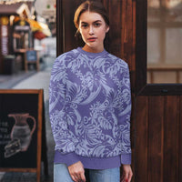 Tahiti Vareau Tiare Floral Ugly Christmas Sweater Monstera Palm Tropical Leaves - Polynesian Pride