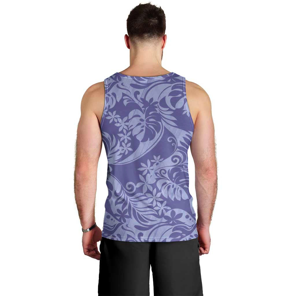 Tahiti Vareau Tiare Floral Men Tank Top Monstera Palm Tropical Leaves - Polynesian Pride