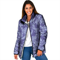 Tahiti Vareau Tiare Floral Padded Jacket Monstera Palm Tropical Leaves - Polynesian Pride