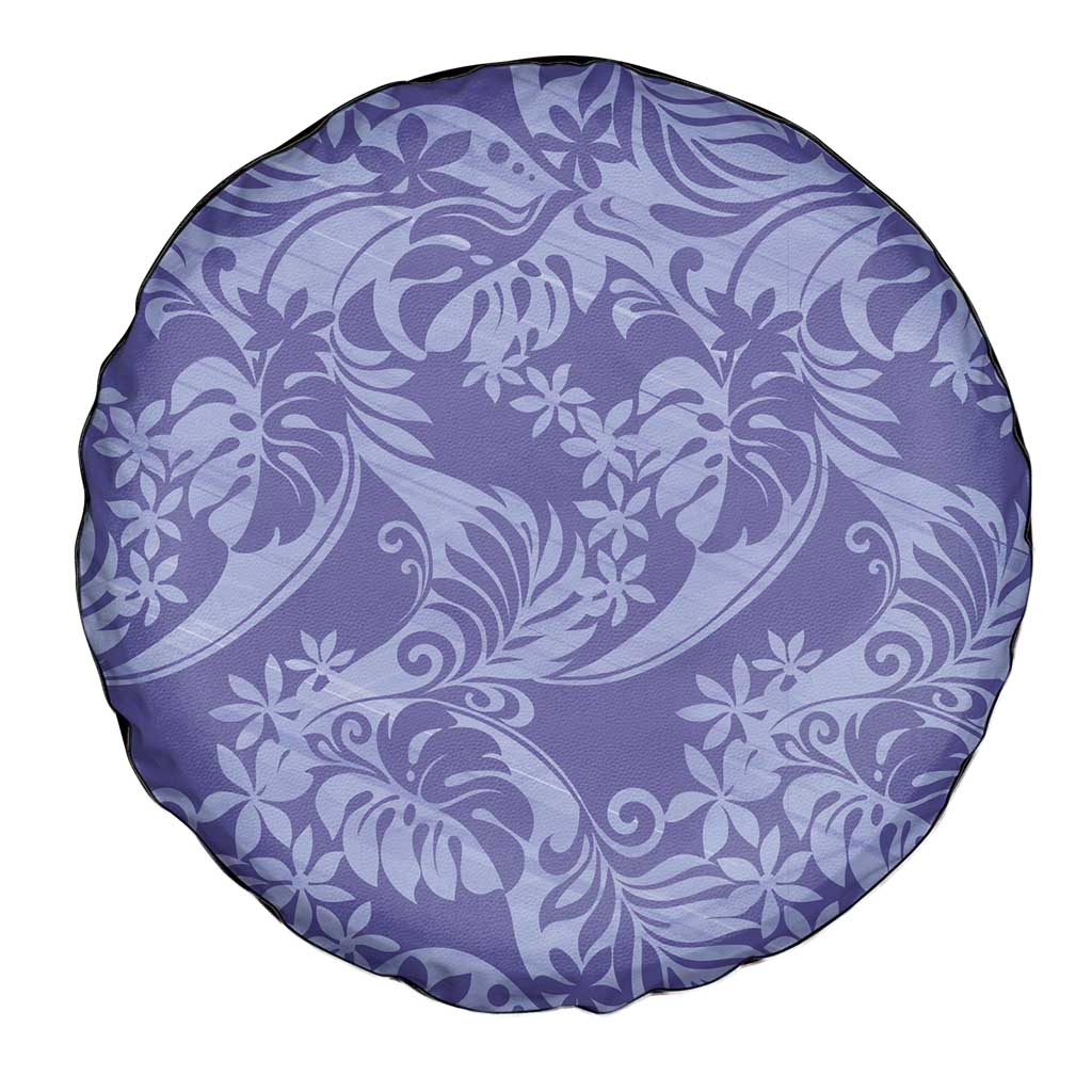 Tahiti Vareau Tiare Floral Spare Tire Cover Monstera Palm Tropical Leaves - Polynesian Pride