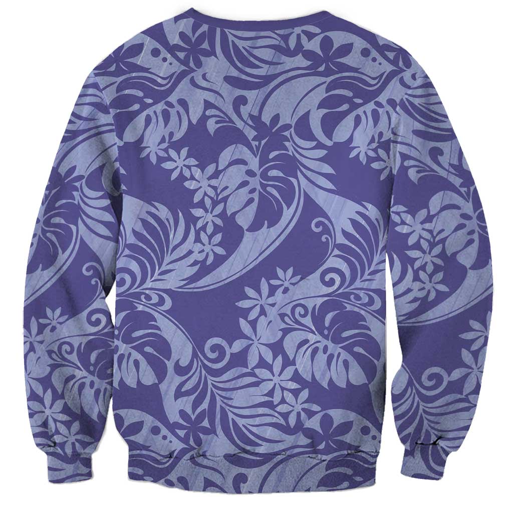 Tahiti Vareau Tiare Floral Sweatshirt Monstera Palm Tropical Leaves - Polynesian Pride