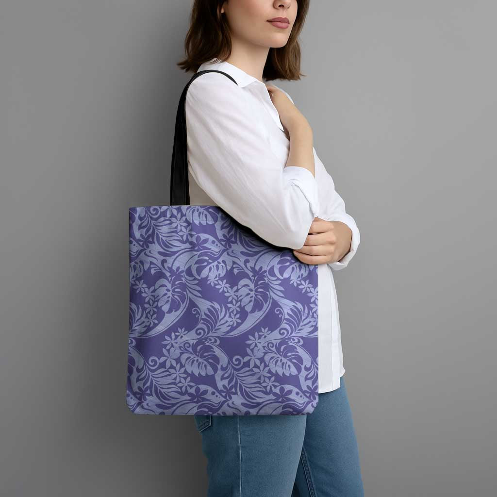 Tahiti Vareau Tiare Floral Tote Bag Monstera Palm Tropical Leaves - Polynesian Pride