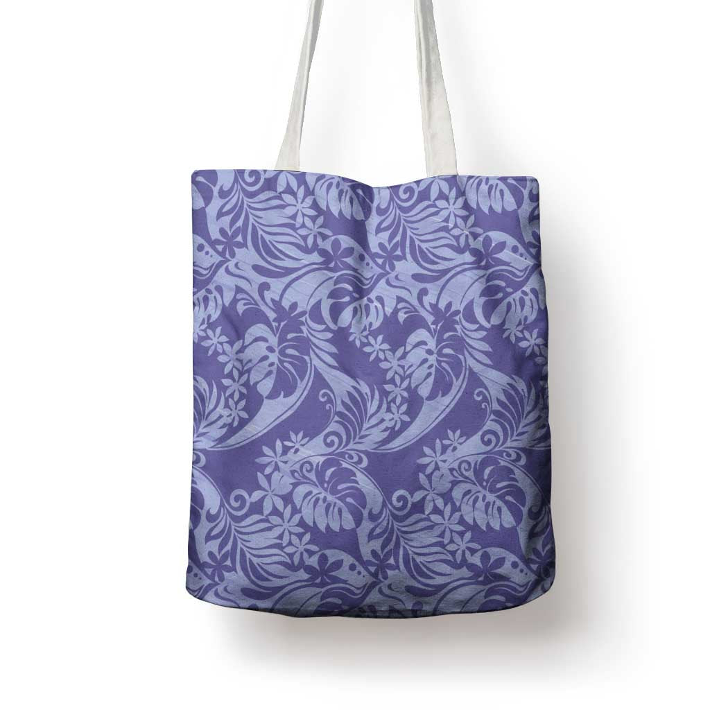 Tahiti Vareau Tiare Floral Tote Bag Monstera Palm Tropical Leaves - Polynesian Pride