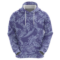 Tahiti Vareau Tiare Floral Zip Hoodie Monstera Palm Tropical Leaves - Polynesian Pride