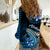 Hawaii Women Casual Shirt Polynesian Shark with Kakau Blue Version LT01 - Polynesian Pride
