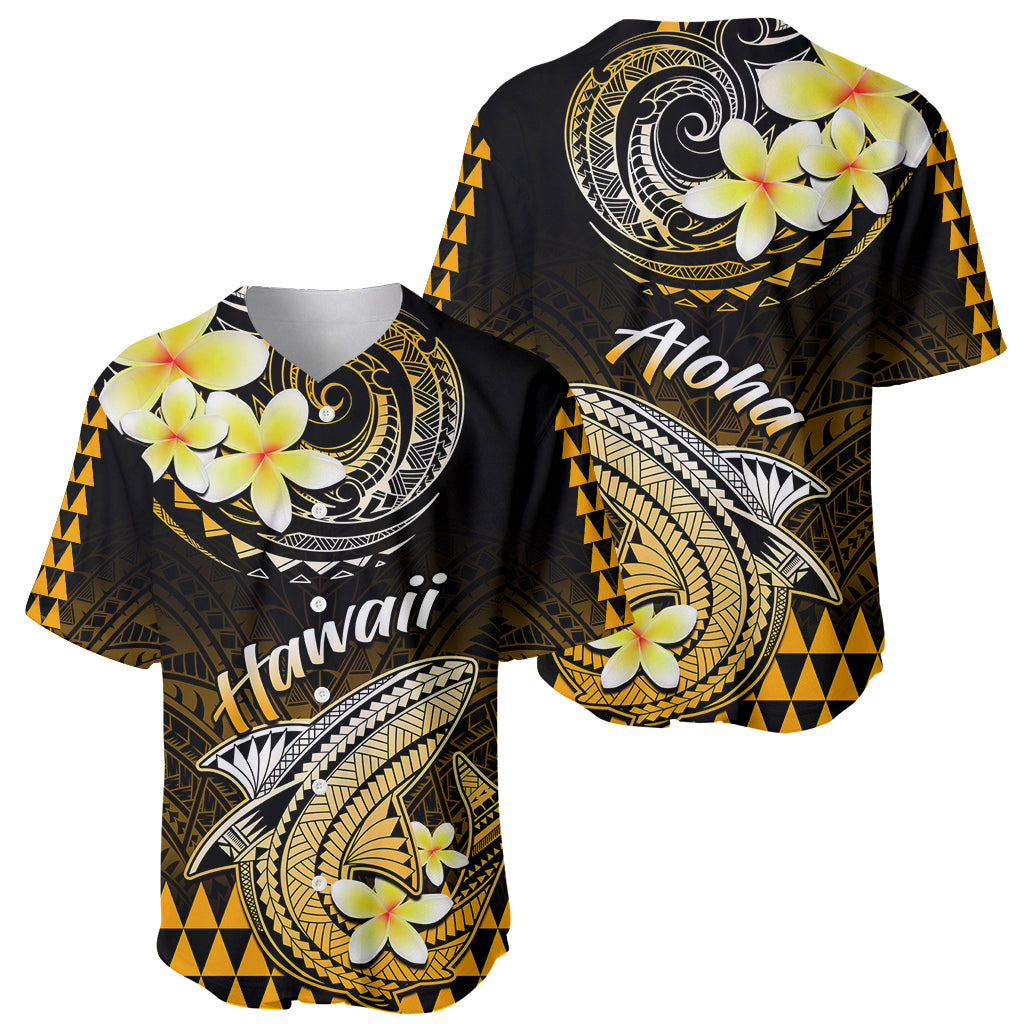 Hawaii Baseball Jersey Polynesian Shark with Kakau Gold Version LT01 - Polynesian Pride