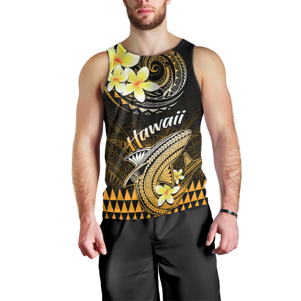 Hawaii Men Tank Top Polynesian Shark with Kakau Gold Version LT01 - Polynesian Pride