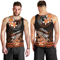 Hawaii Men Tank Top Polynesian Shark with Kakau Orange Version LT01 - Polynesian Pride