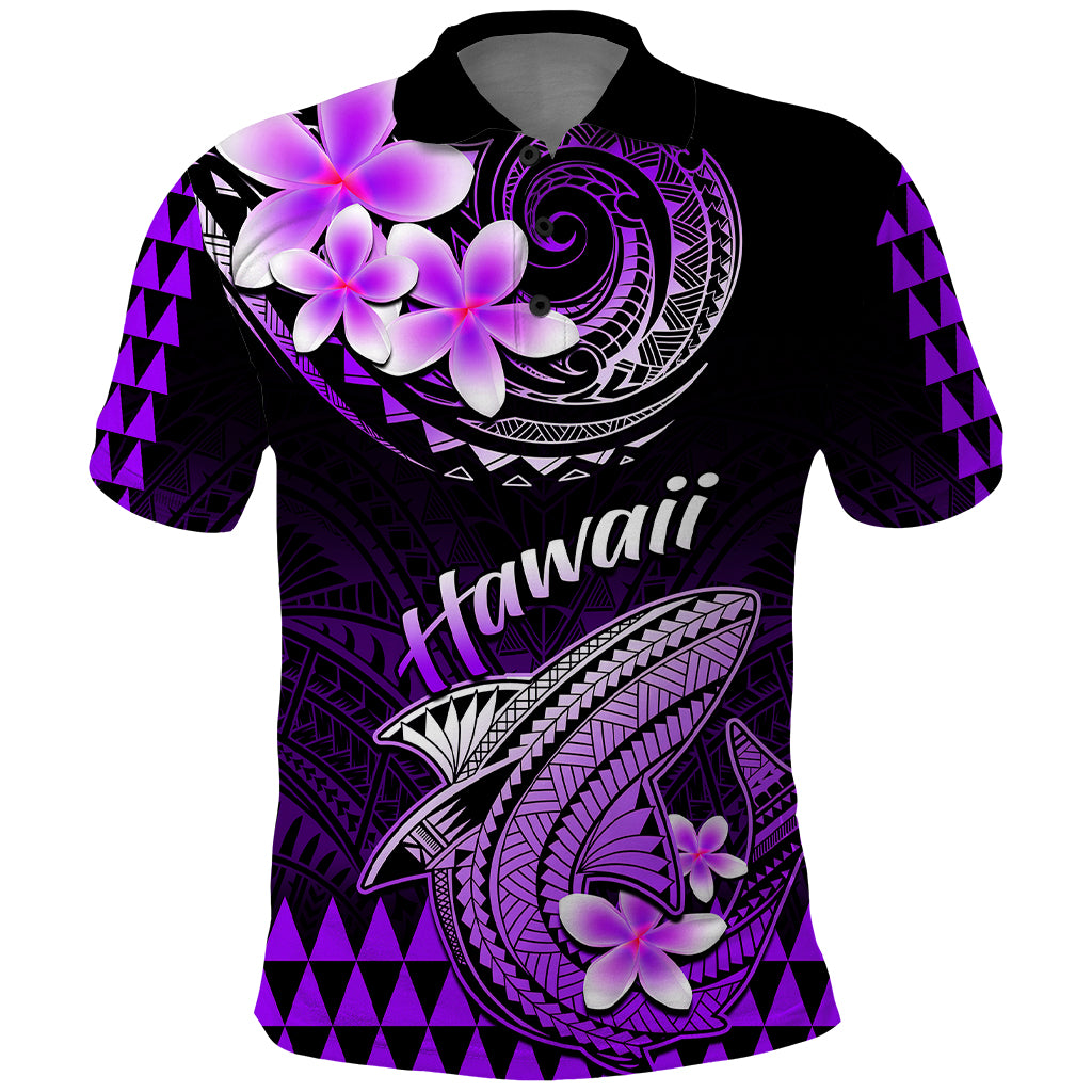 Hawaii Polo Shirt Polynesian Shark with Kakau Purple Version LT01 Purple - Polynesian Pride