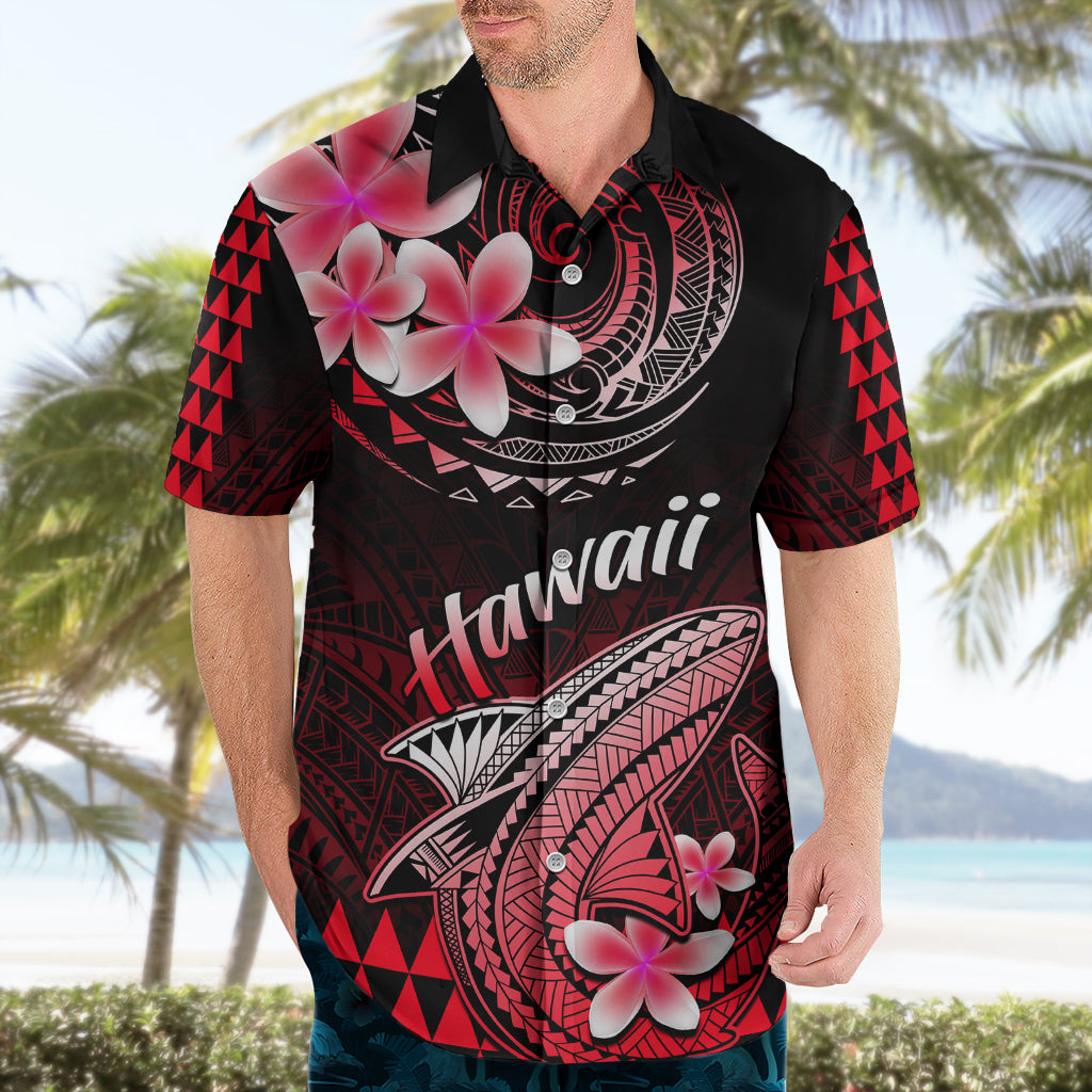Hawaii Hawaiian Shirt Polynesian Shark with Kakau Red Version LT01 - Polynesian Pride