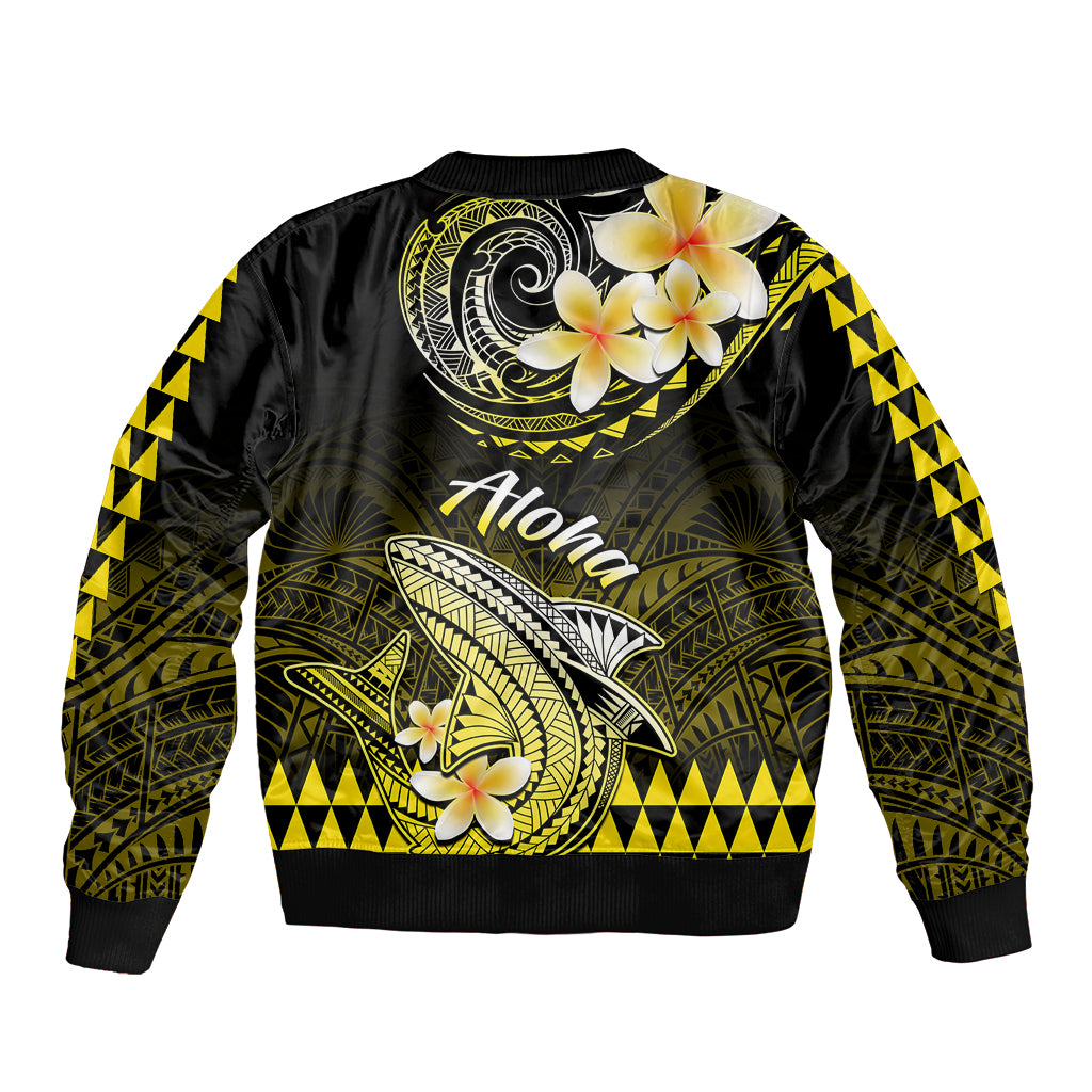 Hawaii Bomber Jacket Polynesian Shark with Kakau Yellow Version LT01 - Polynesian Pride