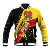 Custom PNG Baseball Jacket The Kumuls Are On A Roll LT01 Unisex Black - Polynesian Pride