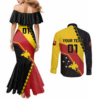 Custom PNG Couples Matching Mermaid Dress and Long Sleeve Button Shirt The Kumuls Are On A Roll LT01 - Polynesian Pride