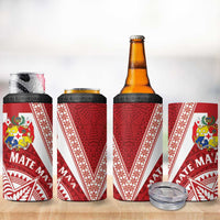 Tonga Rugby Mate Maa 4 in 1 Can Cooler Tumbler Ngatu Pattern