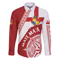 Custom Tonga Rugby Mate Maa Family Matching Long Sleeve Bodycon Dress and Hawaiian Shirt Ngatu Pattern