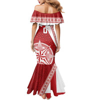 Custom Tonga Rugby Mate Maa Family Matching Mermaid Dress and Hawaiian Shirt Ngatu Pattern