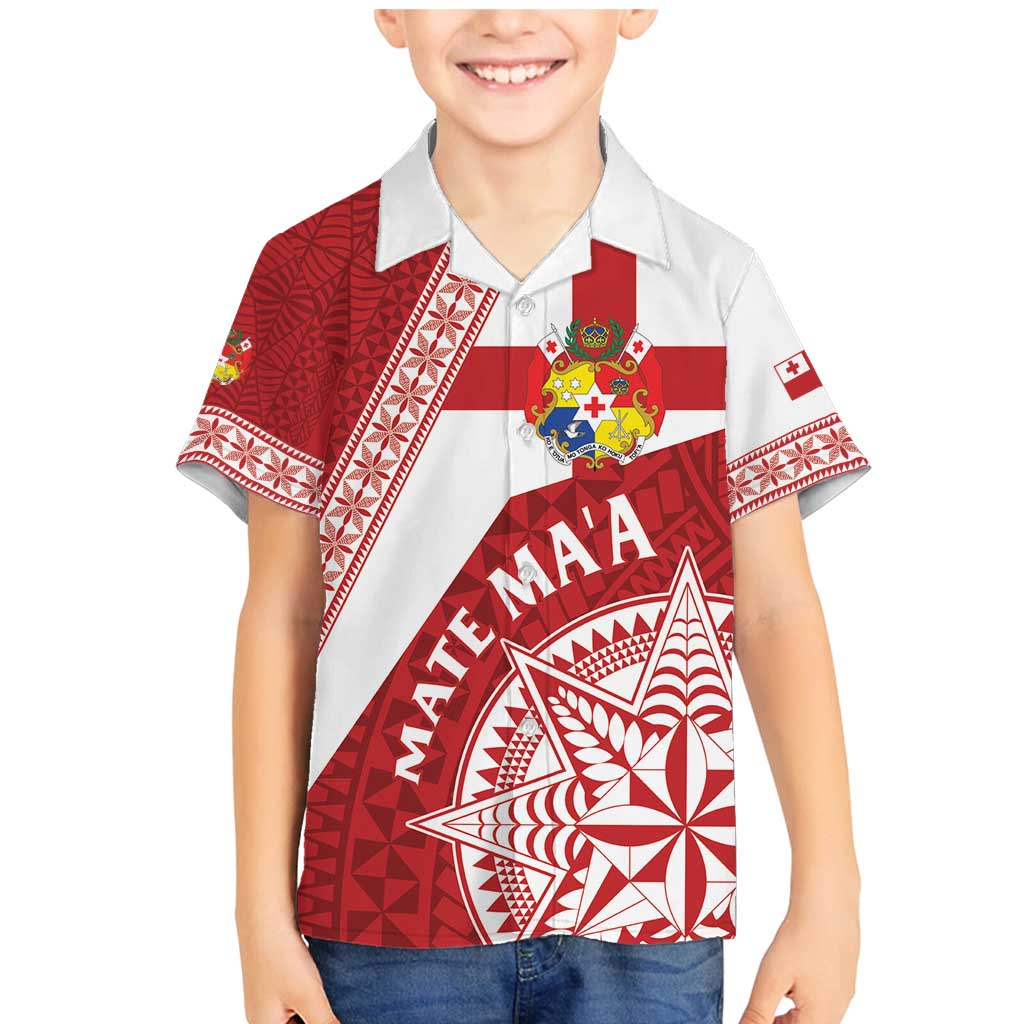 Custom Tonga Rugby Mate Maa Family Matching Mermaid Dress and Hawaiian Shirt Ngatu Pattern