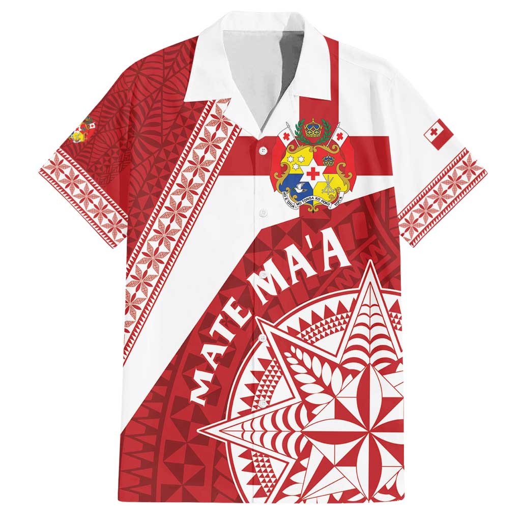 Custom Tonga Rugby Mate Maa Family Matching Puletasi and Hawaiian Shirt Ngatu Pattern